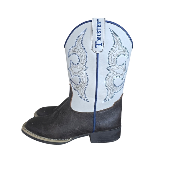 Twisted X Kids White and Brown Cowboy Boots - Picture 4 of 8